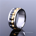 New Rotating GearTungsten Ring, Mother Laser Engraving Pearl Inlay Tungsten Ring